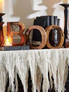 Grandinroad Halloween Gauze Mantel Scarf
